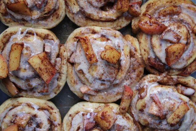The Hungry Swimmer: Apple Cinnamon Rolls With Maple Cream Cheese Icing